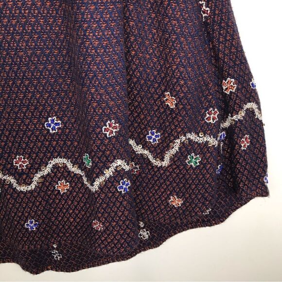 Free People IN THE CLOUDS Dark Knit Embroidered Sweater Tunic / Mini Dress - Picture 13 of 16